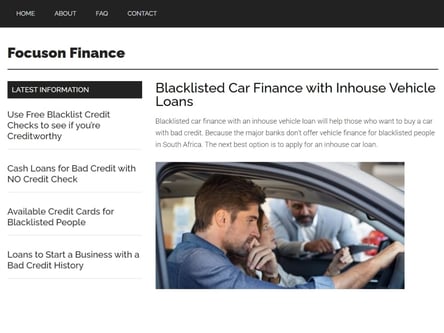 Focus On Finance homepage