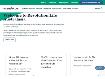 Resolution Life homepage