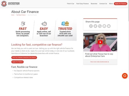 Enterprise Motor Group homepage