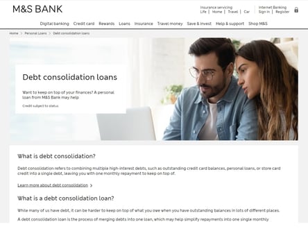 M&S Bank homepage
