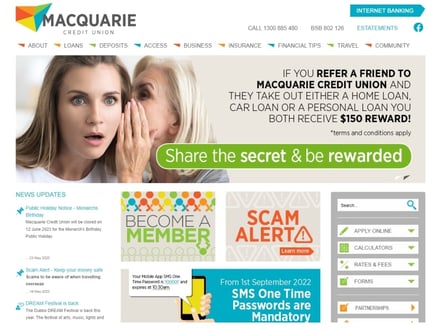 Macquarie Credit Union homepage