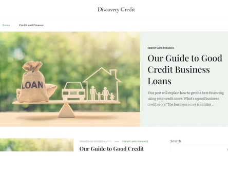 Discovery Credit homepage