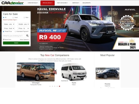 CARdealer.co.za homepage