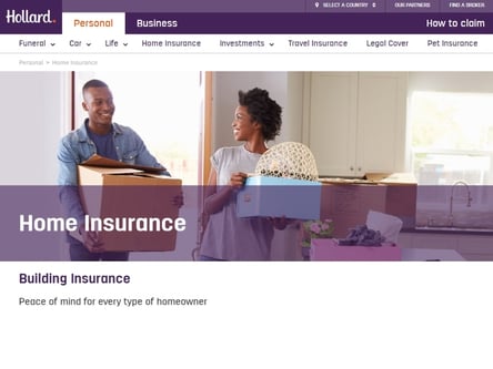 Hollard homepage