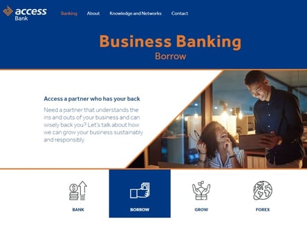 Access Bank homepage