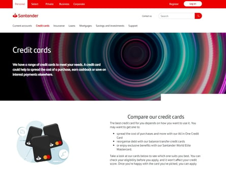Santander homepage