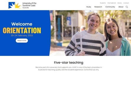 University of the Sunshine Coast homepage