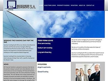 Business Funding SA homepage