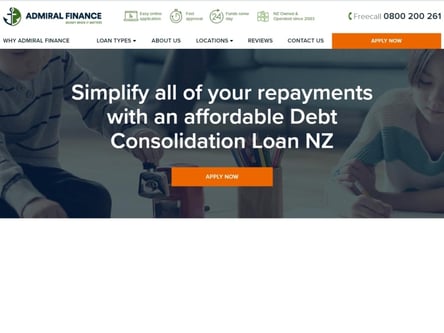 Admiral Finance homepage