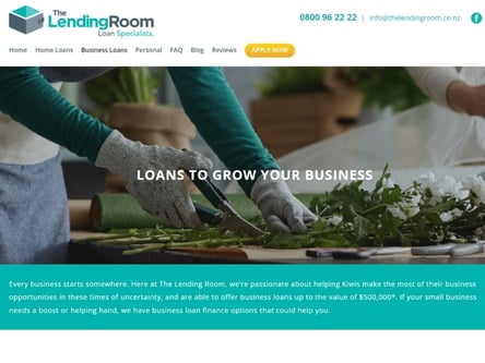 The Lending Room homepage