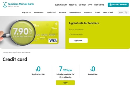 Teachers Mutual Bank homepage