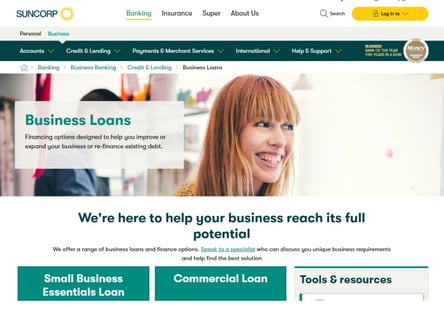 Suncorp Bank homepage