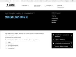 Victoria University Student loan