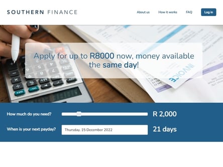 Southern Finance homepage