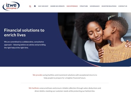 Izwe Loans homepage