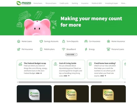 Mozo homepage