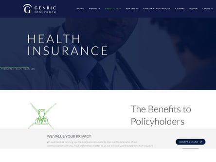 Genric Insurance homepage