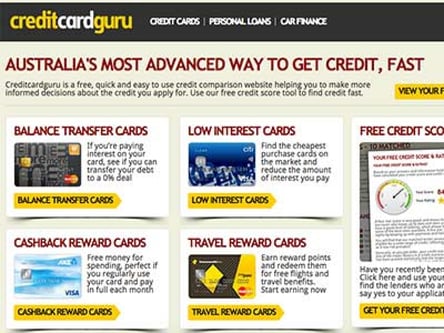 Credit Card Guru homepage