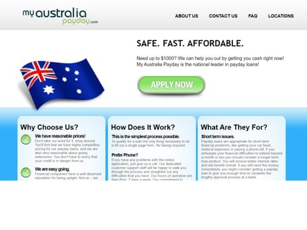 My Australia Payday homepage