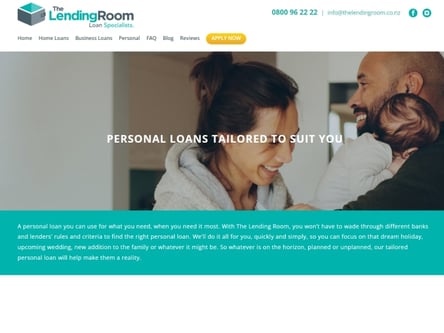 The Lending Room homepage