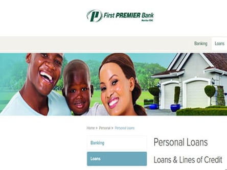 First Premier Loan homepage