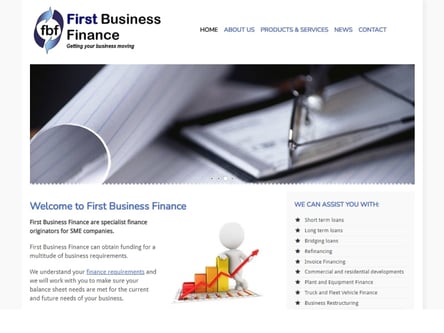 First Business Finance homepage