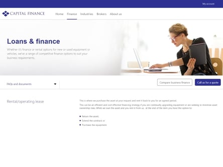 Capital Finance homepage