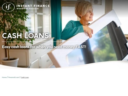 Instant Finance homepage