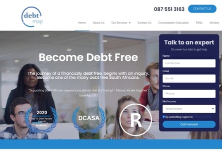 DebtMap homepage