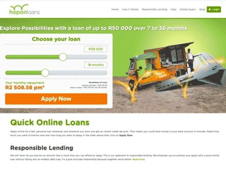Hopon Loans homepage