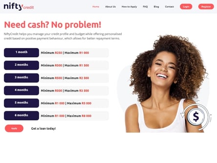 Nifty Credit homepage