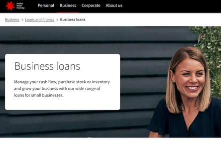 NAB Business Loan homepage