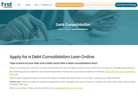 First Credit Union homepage