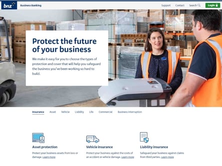 BNZ homepage