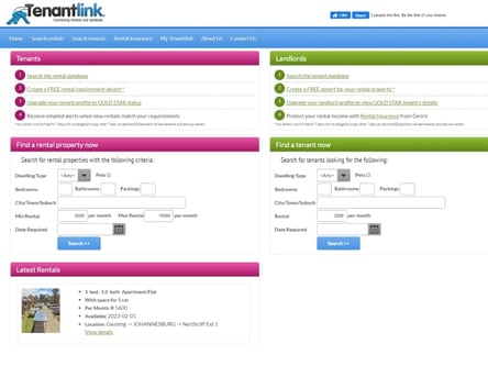 Tenantlink homepage