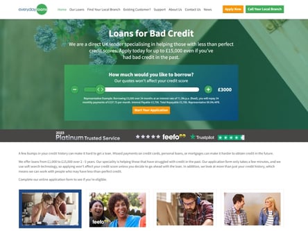Everyday Loans homepage