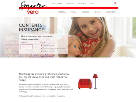 Vero Insurance homepage