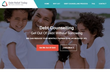 Debt Relief Today homepage