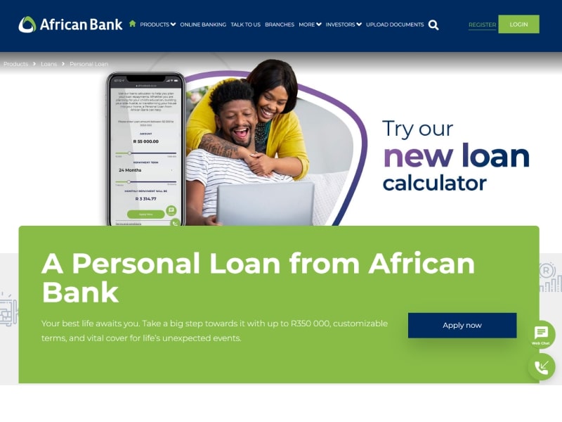 African Bank Loan Up to R50k Fixed 12 Interest Rate LoansFind