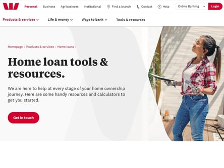 Westpac homepage