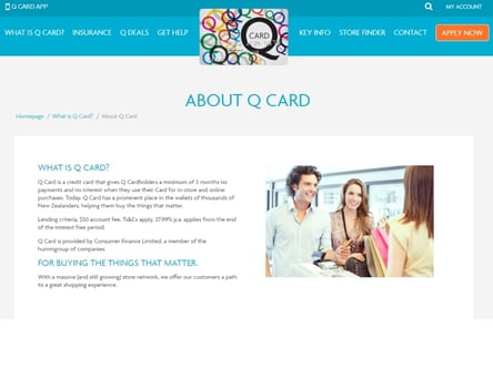 Q Card homepage