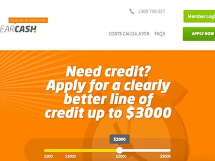 Clear Cash homepage