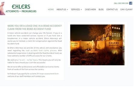 Ehlers Attorneys homepage