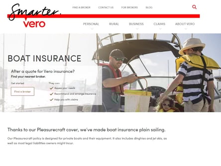 Vero Insurance homepage