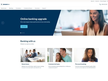 Adelaide Bank homepage