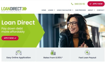 Loan Direct homepage