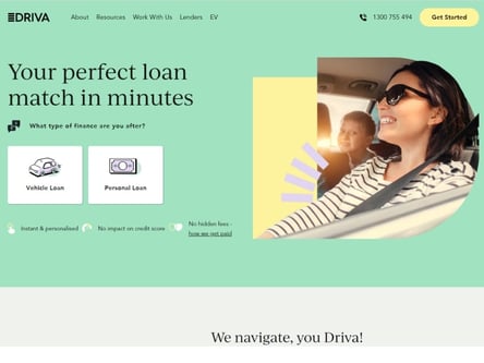 Driva homepage