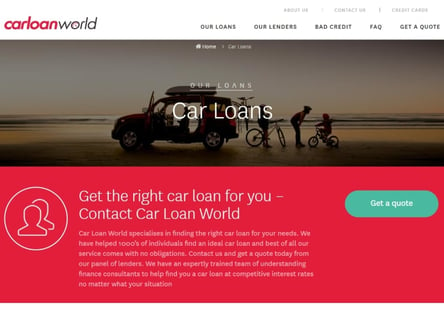 Car Loan World homepage