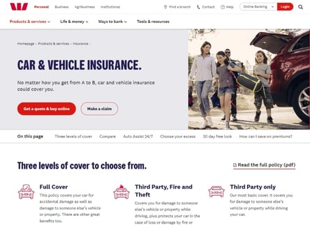 Westpac homepage