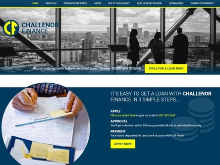 Challenor Finance homepage